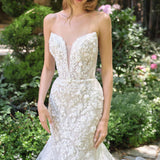 Andrea & Leo WL088 Fitted Mermaid Bridal Gown Strapless Layered Tulle