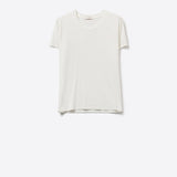 White basic Crew Neck Short Sleeve T-shirt in viscose fabric