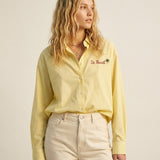 Yellow Button-Up striped Shirt with Embroidered Detail St Barth