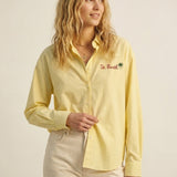 Yellow Button-Up striped Shirt with Embroidered Detail St Barth