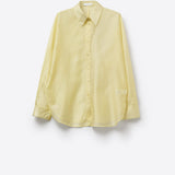 Yellow shiny satin shirt Button-Down Shirt with Relaxed Fit