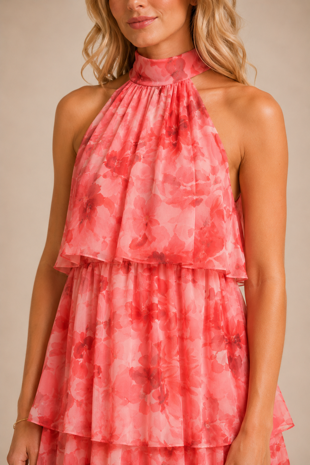 Florence Tiered Halter Mini Dress