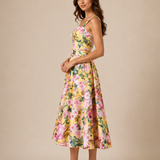 Eleanor Belted Floral Midi Dress