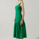 Emerald Soirée Midi Dress