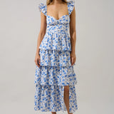 Something Blue Tiered Midi Dress