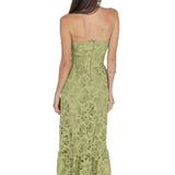 Amelia Lace Bustier Midi Dress Guipure Lace
