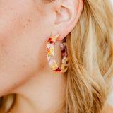 Ashley Medium Hoop Earrings - Autumn Bouquet