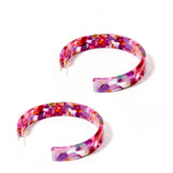 Ashley Medium Hoop Earrings - Pink Multi