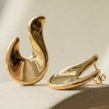 Valentina Abstract Hook Drop Earrings Gold