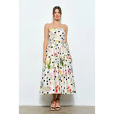 Monet Garden Polka Dot Midi Dress