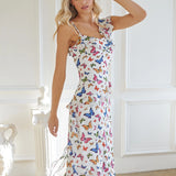 Butterfly Garden Ruffle Midi Dress