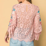 EMBROIDERED LACE TOP