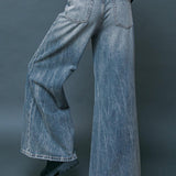 DARING TREND WASHED DENIM PANTS
