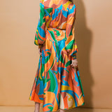 FOCUSED ON PRIORITIES WOVEN MIDI DRESS