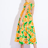 WHERE I WANT TO BE TWILL MIDI DRESS