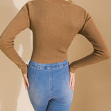 DEVOTION METALLIC SWEATER CROP TOP
