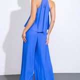 ALWAYS BE AROUND WOVEN TOP AND PANT SET