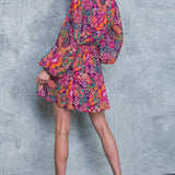 PICKING DAISIES PLUM WOVEN MINI DRESS