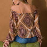 BOHO RAINBOW WOVEN TOP
