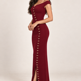 Bordeaux Allure gown, generated angled side view