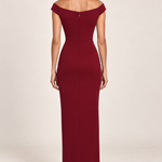 Bordeaux Allure gown, illustrative generated back view; full back construction approximated