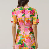 Sunlit Garden Flutter Sleeve Mini Dress