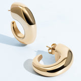 Camila Chunky Open Hoop Earrings Gold