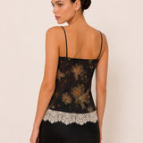 Camille Floral Cowl-Neck Cami — back view