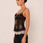 Camille Floral Cowl-Neck Cami — side view