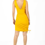 Candice Mini V Neck Dress Yellow Color