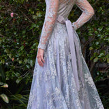 Cinderella Divine CD233 Long Sleeve Embellished Ball Gown