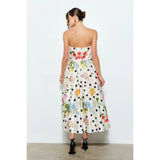 Monet Garden Polka Dot Midi Dress