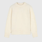 Clémence cable-detail crewneck sweater in Ecru, product color view