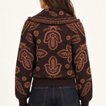 Colette Chocolate Paisley Cardigan back view