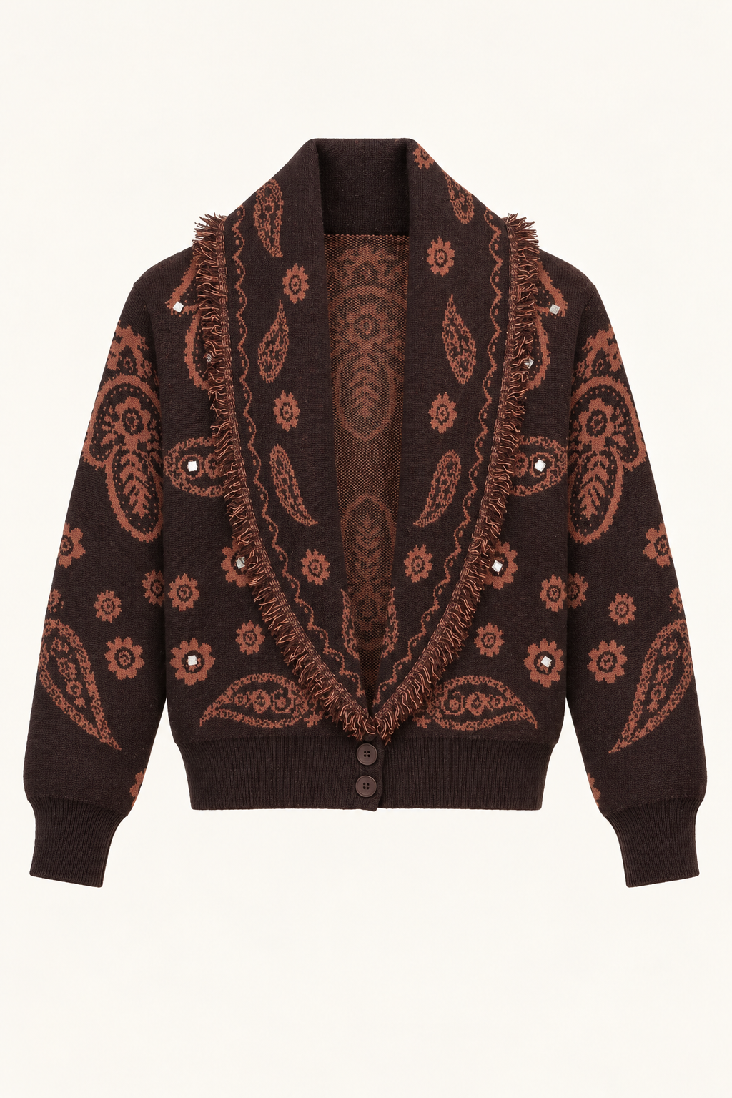 Colette Chocolate Paisley Cardigan product view
