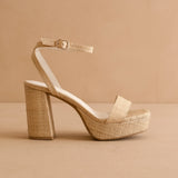 Hamptons Raffia Platform Heel