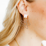 Daisy Statement Earrings - Pink