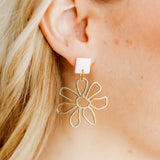 Daisy Statement Earrings - Pink