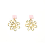 Daisy Statement Earrings - Pink