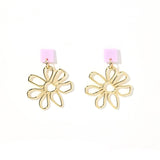Daisy Statement Earrings - Purple