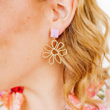 Daisy Statement Earrings - Purple