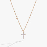 Cross Delicate Pave Crystal Pendant Necklace