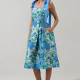 Bluebird Garden Bow Midi Dress