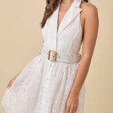 Genevieve Belted Halter Mini Dress