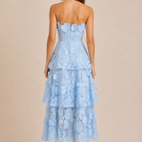 The Colette 3D Floral Tiered Midi