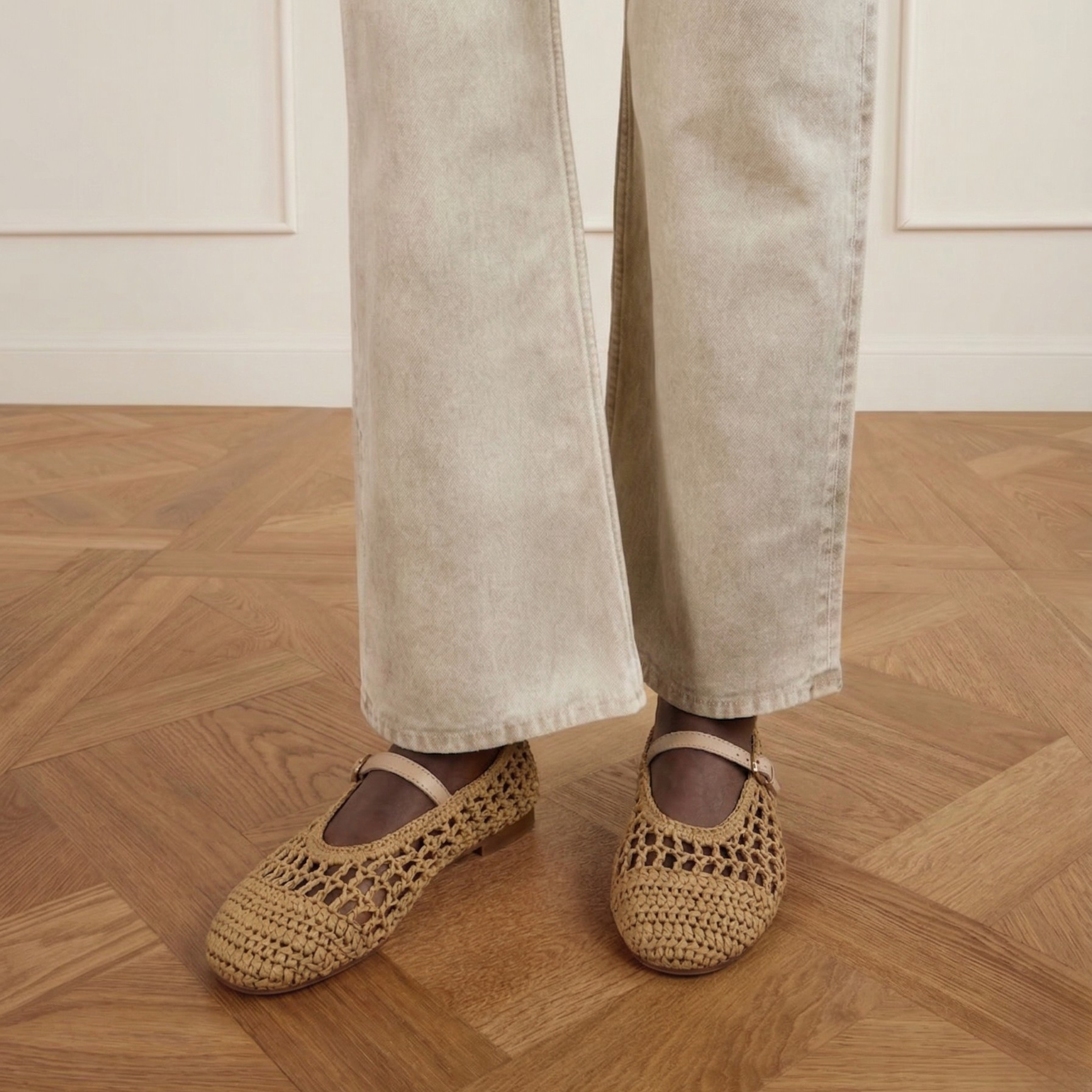 Elaina Raffia Mary Janes