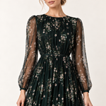 Emerald Jardin Floral Tulle Maxi Dress — detail view