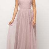 Ladivine ET320 Illusion V-Neck and Back Long Formal Dress Sleeveless
