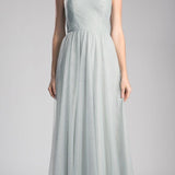 Ladivine ET320 Illusion V-Neck and Back Long Formal Dress Sleeveless