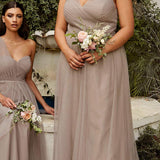 Ladivine ET320 Illusion V-Neck and Back Long Dress